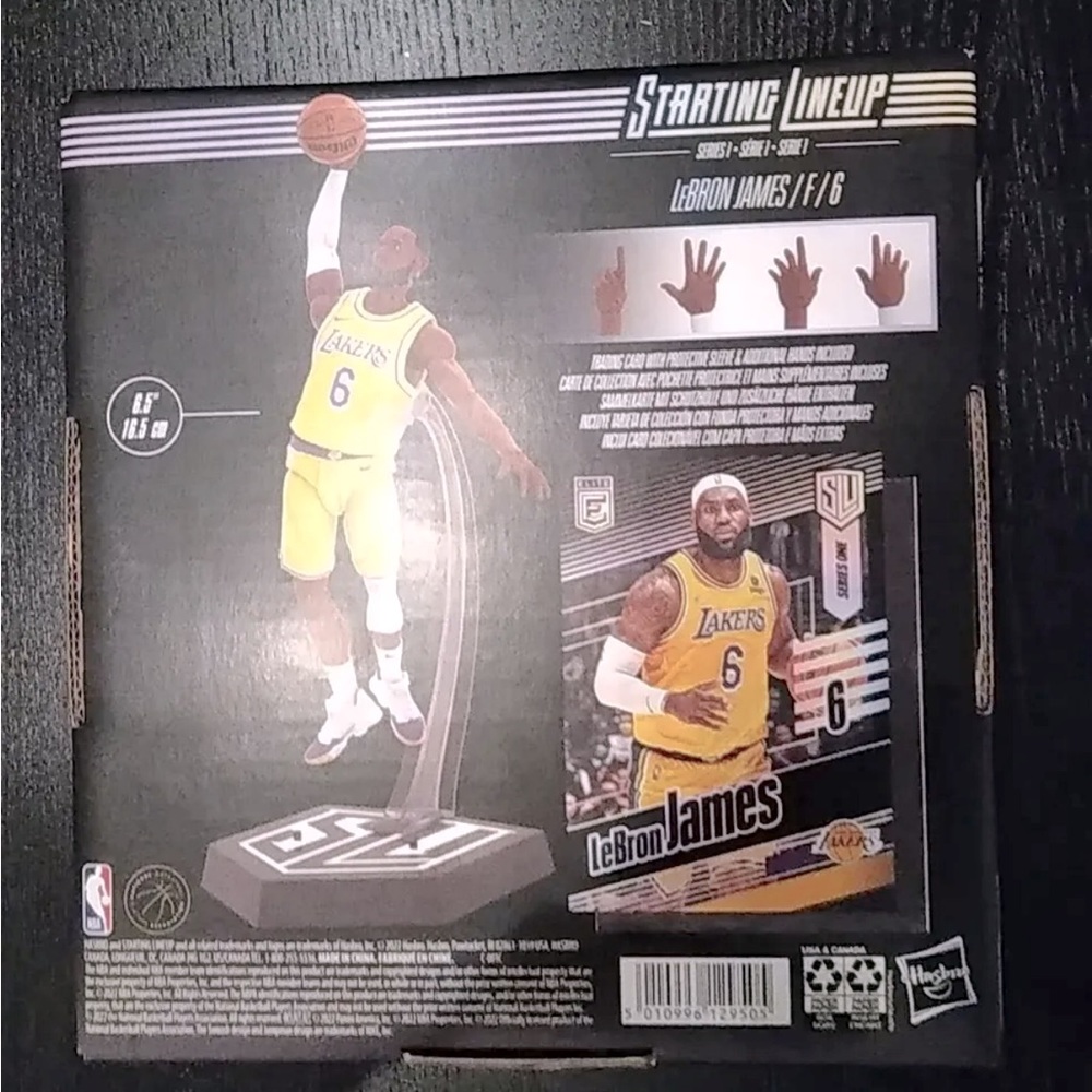 LeBron James 6.5" #6 Starting Lineup Series 1 SEALED Los Angeles Lakers + Card